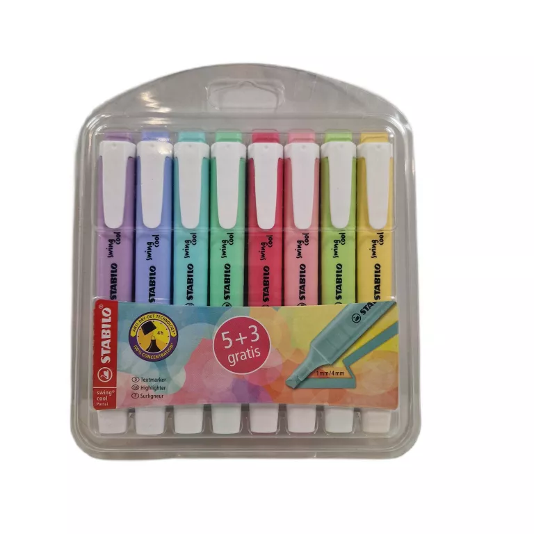 ZAKREŚLACZE STABILO SWING COOL PASTEL 8 SZT.