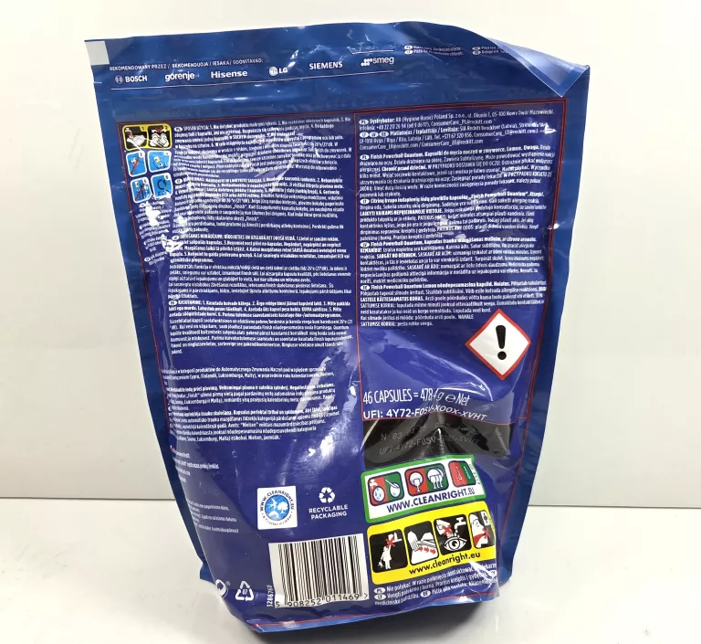 FINISH QUANTUM LEMON KAPSUŁKI DO MYCIA NACZYŃ W ZMYWARCE 478,4 G (46 SZTUK