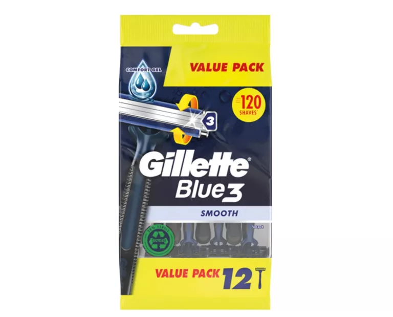 MASZYNKA JEDNORAZOWA DO GOLENIA GILETTE BLUE3 SMOOTH MASZYNKA 12SZT