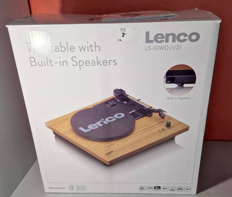 GRAMOFON LENCO LS-10WD DREWNO PÓŁAUTOMATYCZNY, WBUDOWANE GŁOŚNIKI+ WINYL
