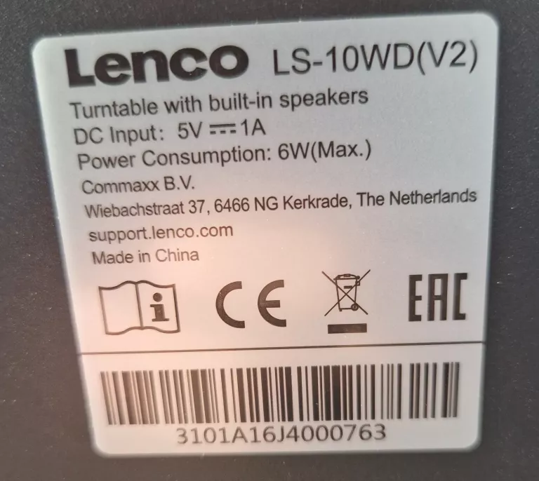 GRAMOFON LENCO LS-10WD DREWNO PÓŁAUTOMATYCZNY, WBUDOWANE GŁOŚNIKI+ WINYL