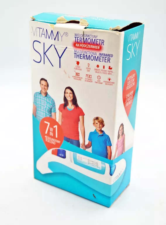 TERMOMETR DO UCHA DOUSZNY ELEKTRONICZNY DO CZOŁA VITAMMY SKY