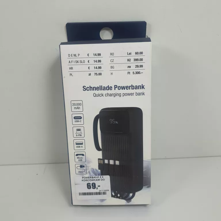 POWERBANK 4 KABLE DO ŁADOWANIA