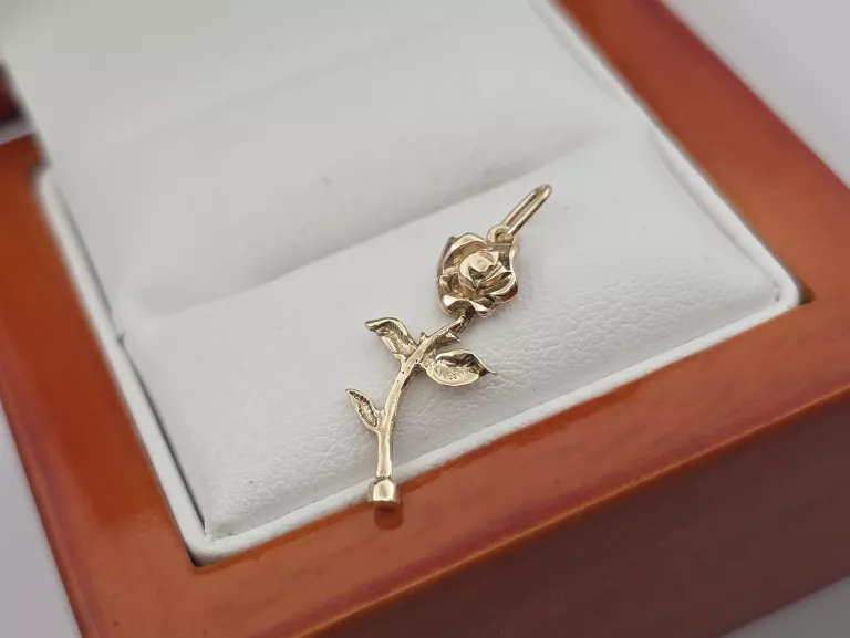 ZŁOTA ZAWIESZKA KWIAT RÓŻA - 585 14K 0,61G