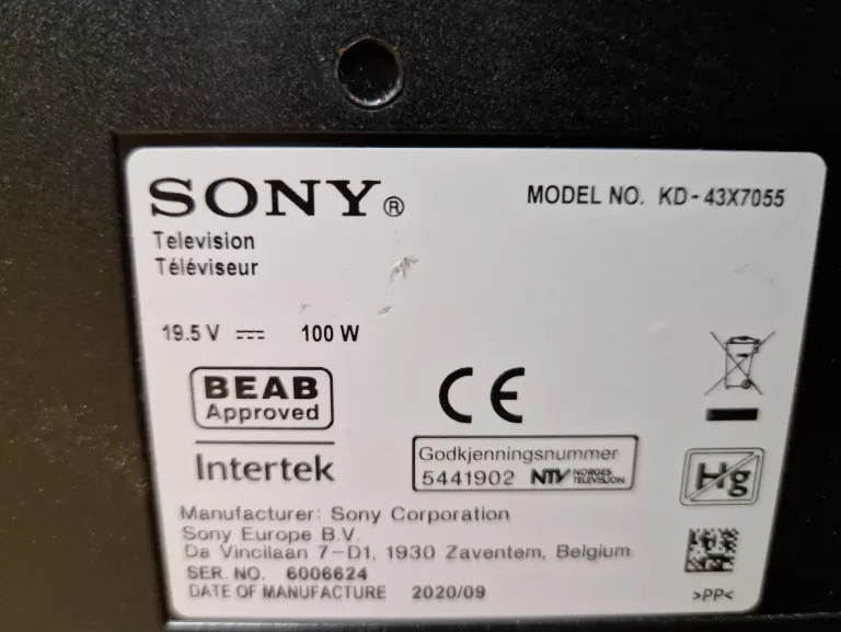 TELEWIZOR  SONY KD-43X7055 43" 4K UHD DVBT-2 SMART TV!