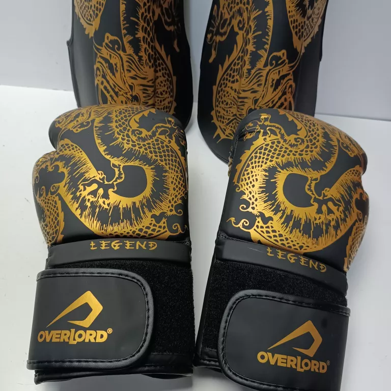 ZESTAW LEGEND GOLD OVERLORD RĘKAWICE ROZMIAR 12 OZ I OCHRANIACZE ROZMIAR M