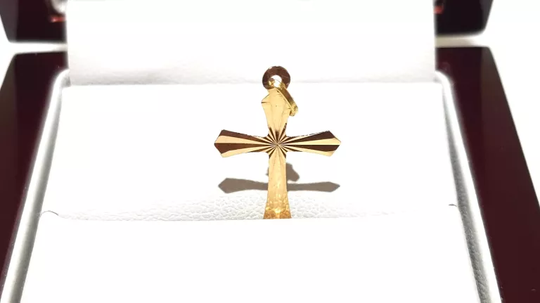 ZŁOTY KRZYŻYK ZAWIESZKA WISIOREK PR585 0,27G 2X1CM