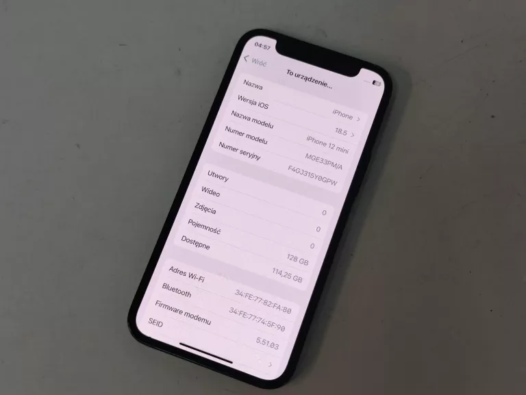 TELEFON IPHONE 12 MINI 128 GB 90 %