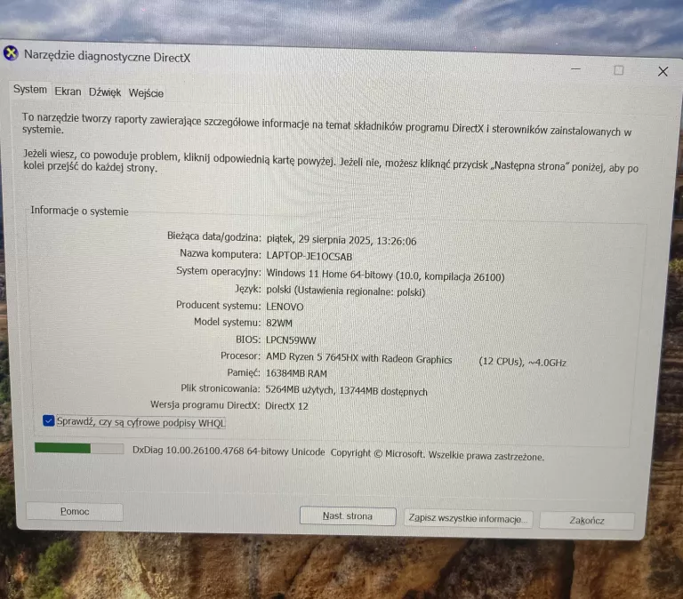 LAPTOP LENOVO LEGION 5 PRO R5/16GB/512SSD/RTX 4050!GWAR!