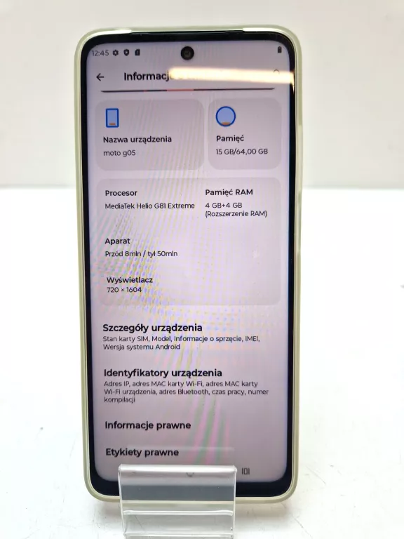 SMARTFON MOTOROLA MOTO G05 4 GB / 64 GB 4G (LTE) ZIELONY