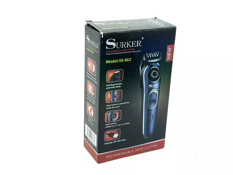 MASZYNKA DO WŁOSÓW SURKER SK-862 KOMPLET