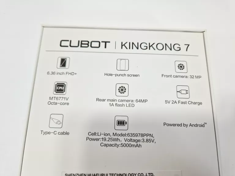 SMARTFON CUBOT KING KONG 7 8 GB / 128GB GB 4G (LTE) CZARNY