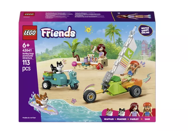 LEGO FRIENDS 42641 PRZYGODA Z SURFUJĄCYMI PSAMI I SKUTEREM
