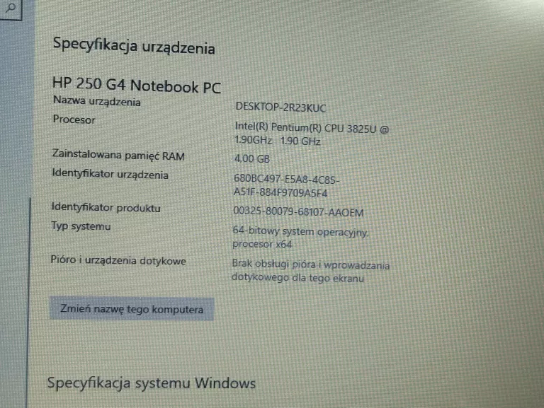 LAPTOP HP 250G4 NOTEBOOK PC