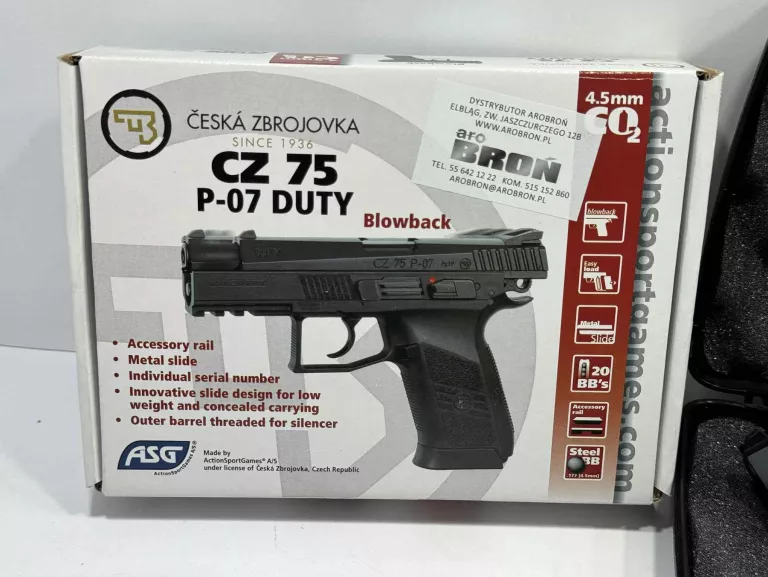 WIATRÓWKA CZ 75 P-07 DUTY BLOW-BACK 4,5 MM