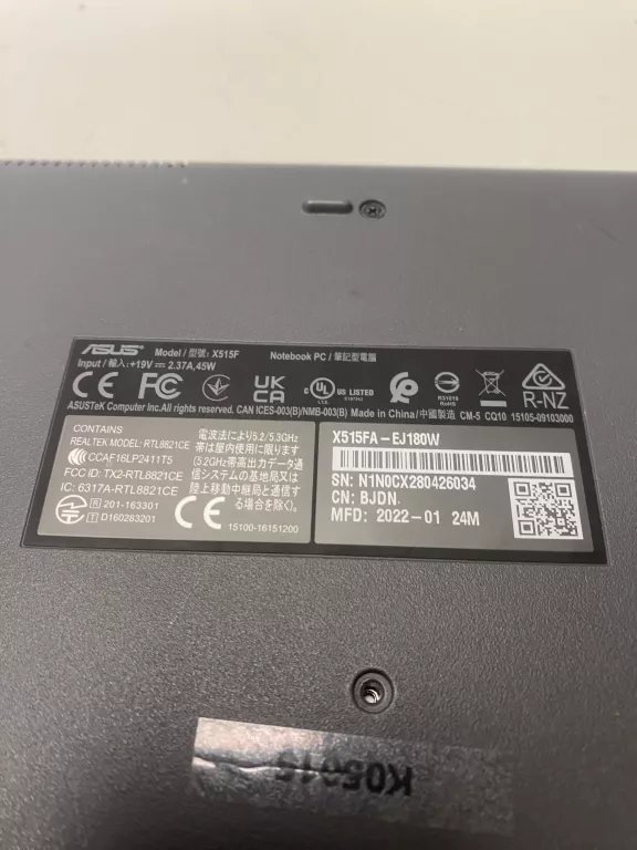 LAPTOP ASUS X515F I3 10TH GEN 8/512GB