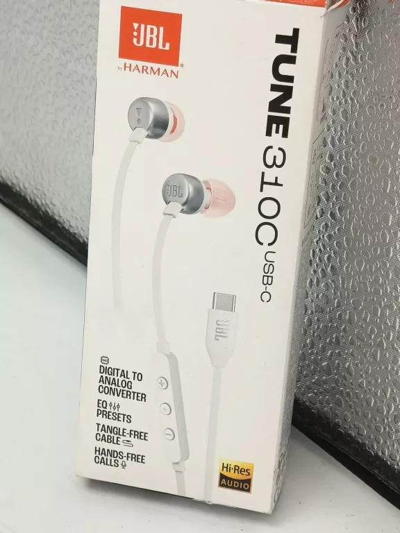 SŁUCHAWKI DOKANAŁOWE JBL TUNE 310 USB-C BIAŁY GWARANCJA