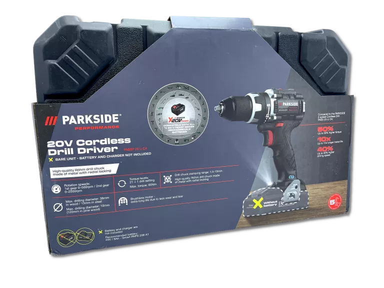 WIERTARKO-WKRĘTARKA AKUMULATOROWA 20V PARKSIDE PABSP 20 LI C4