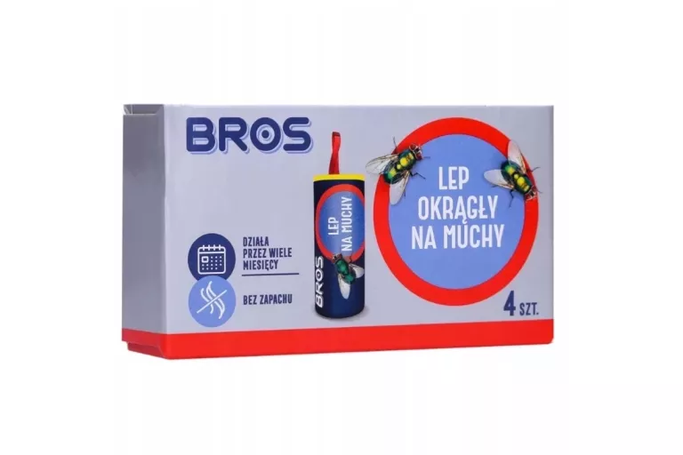 BROS LEP OKRĄGŁY 4 SZTUKI SKUTECZNY PRZECIWKO MUCHOM OWADOM BEZ ZAPACHU
