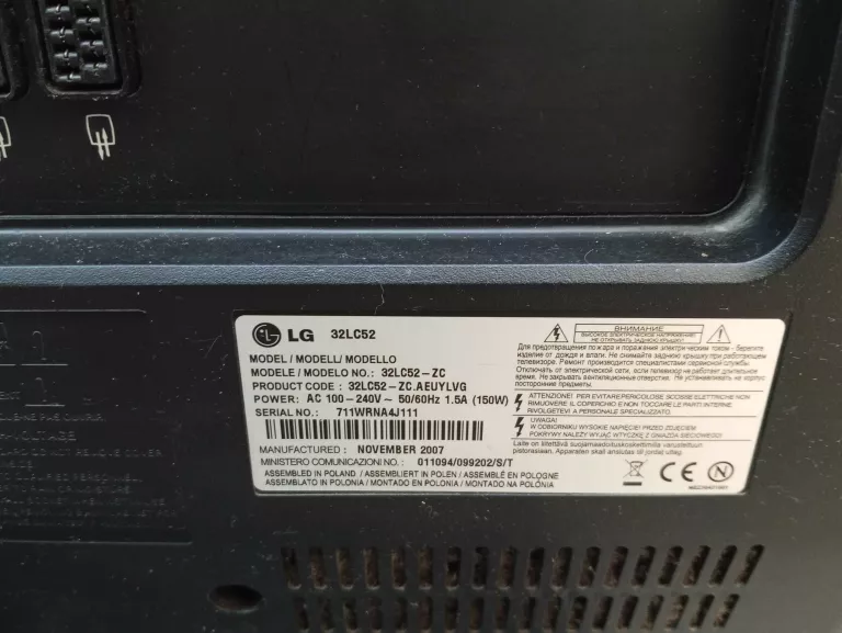 TELEWIZOR LG 32LC52 32 " HD READY + PILOT