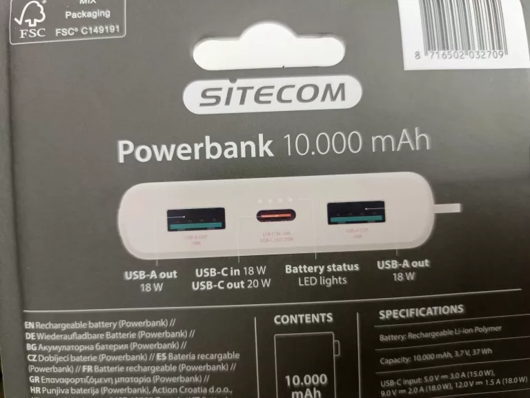 POWERBANK 10000MAH SITECOM