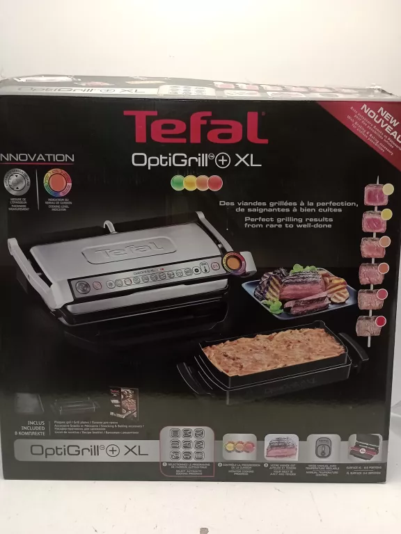 GRILL ELEKTRYCZNY TEFAL GC7228 OPTIGRILL+ XL Z AUTOMATYCZNYMI PROGRAMAMI