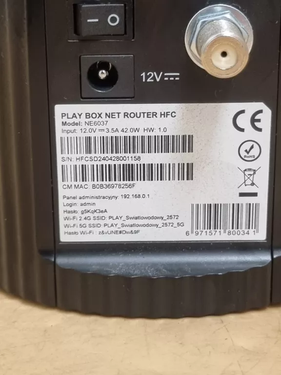 ROUTER PLAY BOX NET ROUTER HFC NE6037