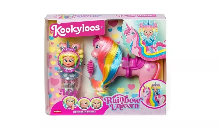 KOOKYLOOS TĘCZOWY JEDNOROŻEC RÓŻOWY KONIK LALKA LALECZKA IRIS