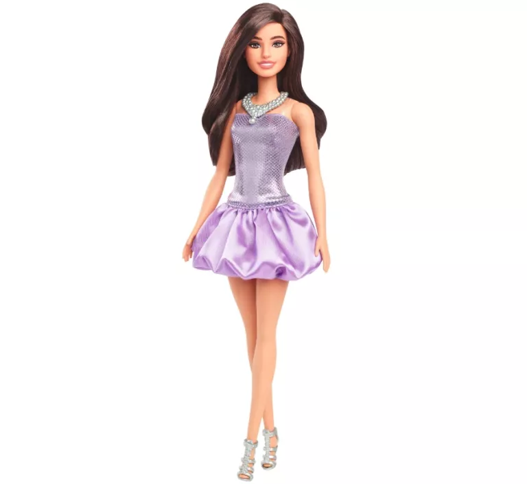 BARBIE. HYT92 FASHIONISTAS. BRĄZOWE WLOSY I CEKINOWA SUKIENKA BARBIE