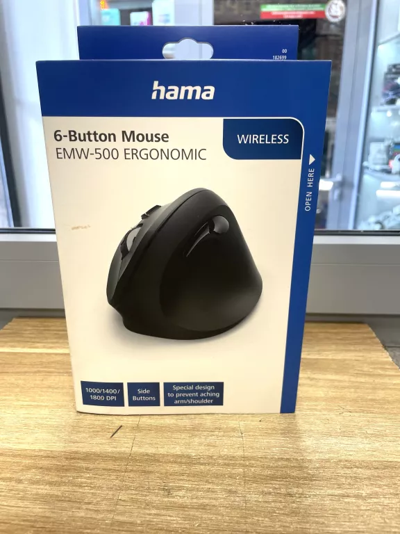 ERGONOMICZNA MYSZ BEZPRZEWODOWA HAMA EMW-500 CZARNA OPTYCZNA USB