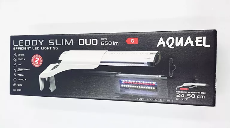 AQUAEL LEDDY SLIM DUO DO MAŁYCH AKWARIÓW LAMPA LED 10W CZARNA