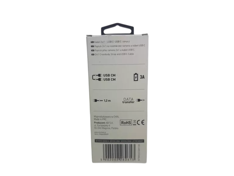 GRUBY TB KABEL 2W1 USB C SMYCZ 1.2 M CZARNY
