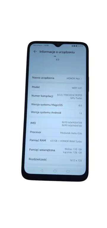 TELEFON HONOR X6A 4/128 GB CZARNY