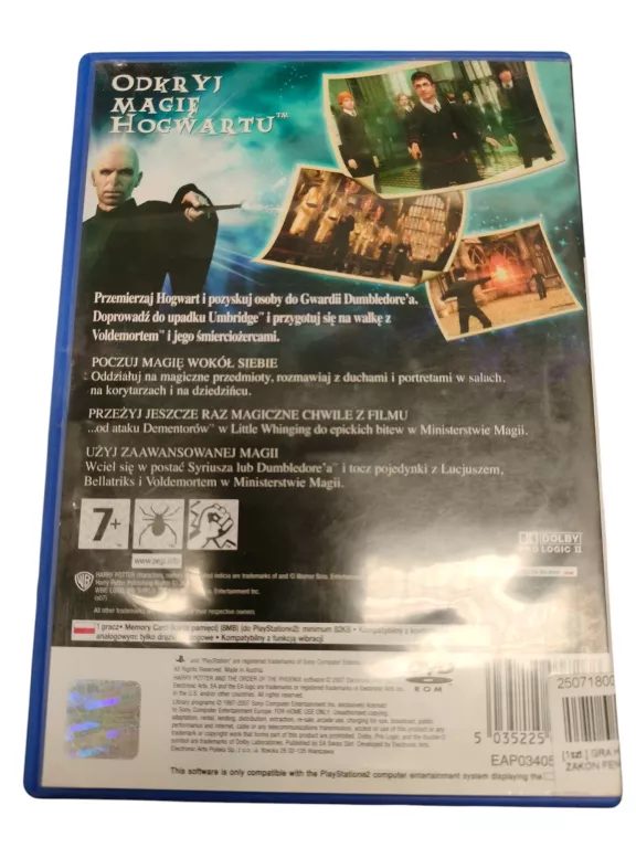 GRA HARRY POTTER I ZAKON FENIKSA PL PS2 SONY PLAYSTATION 2