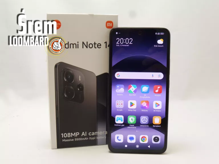 TELEFON XIAOMI REDMI NOTE 14 8GB/256GB, KOMPLET, GWARANCJA! IGŁA STAN!