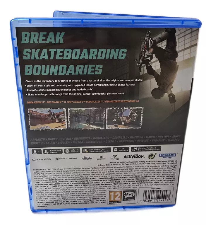 GRA TONY HAWK'S PRO SKATER 1+2 PS5
