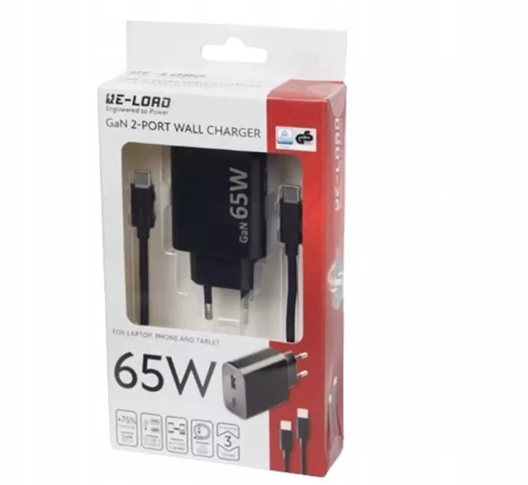 ŁADOWARKA FAST CHARGER 65W USB-C USB-A RE-LOAD