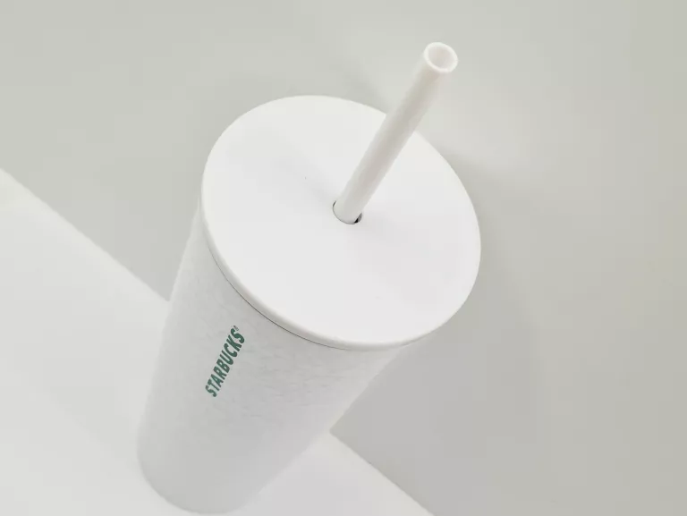 KUBEK ZE SŁOMKĄ STARBUCKS 473ML SZARY