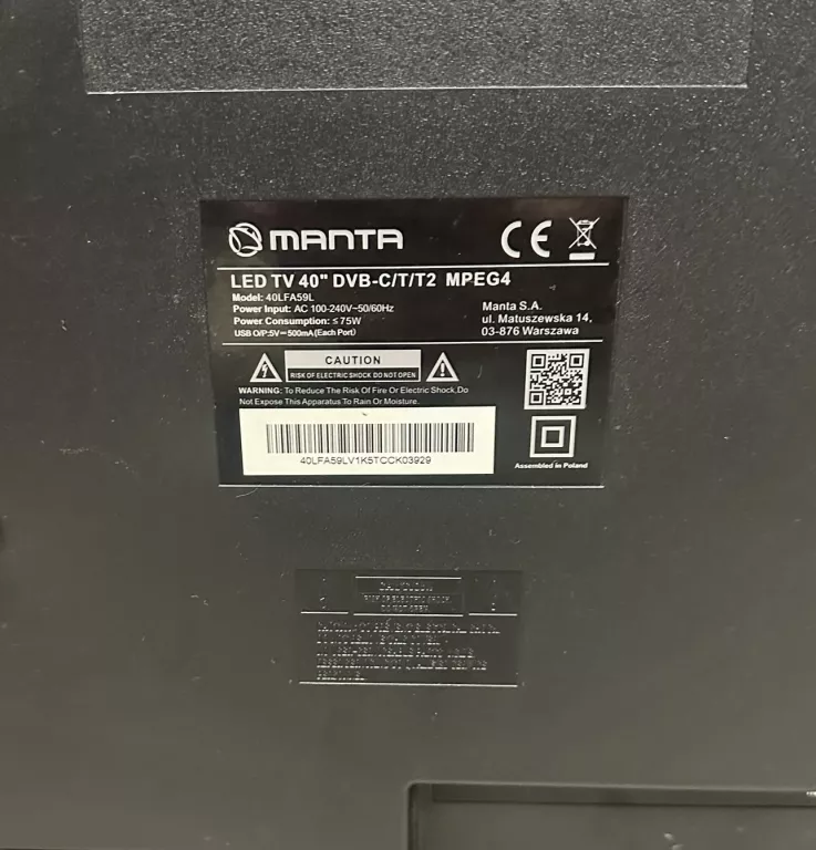 telewizor-manta-40lfa59l-super-stan-odbior-osobisty-typ-telewizora-211486-250142