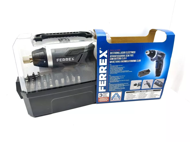 WKRĘTARKA FERREX 3.6 V LI-ION BITY ZESTAW #IGŁA