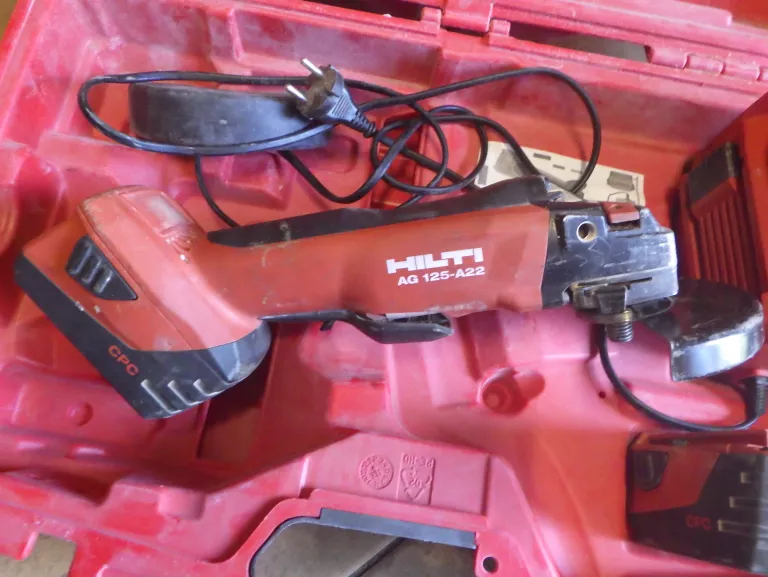AKUMULATOROWA SZLIFIERKA KĄTOWA HILTI AG 125-A22 + WALIZKA+ ŁAD + 2 AKU