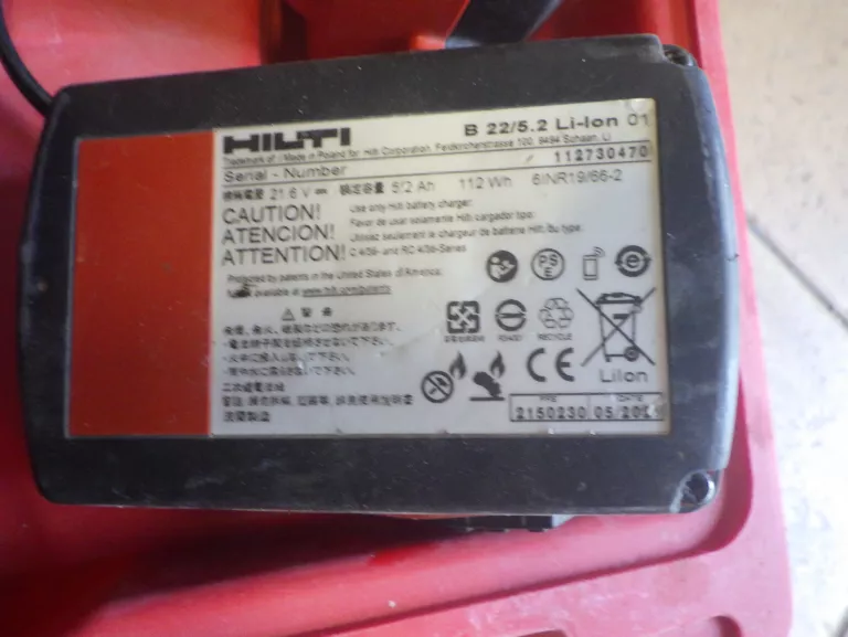 AKUMULATOROWA SZLIFIERKA KĄTOWA HILTI AG 125-A22 + WALIZKA+ ŁAD + 2 AKU