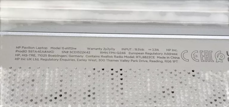 LAPTOP HP PAVILION 15-EH1112NW RYZEN 7 5700U / 16GB / 1TB NVME