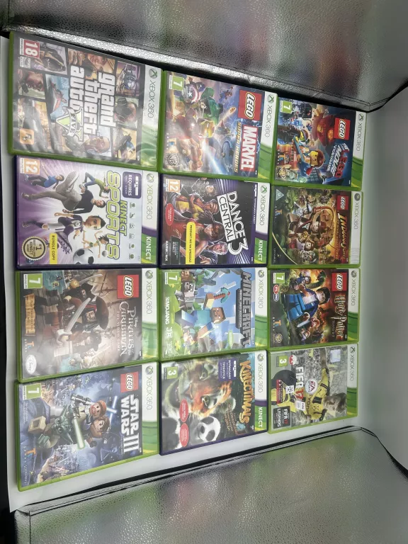 KONSOLA XBOX 360 250GB + 2PADY +KINECT + ZAS + 14 GIER