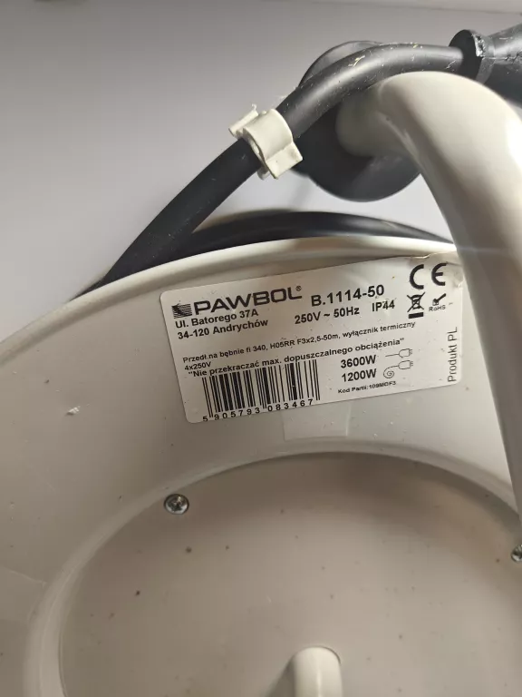 PAWBOL B.1114-50 PRZEDŁUŻACZ NA BĘBNIE 50M 3X2,5
