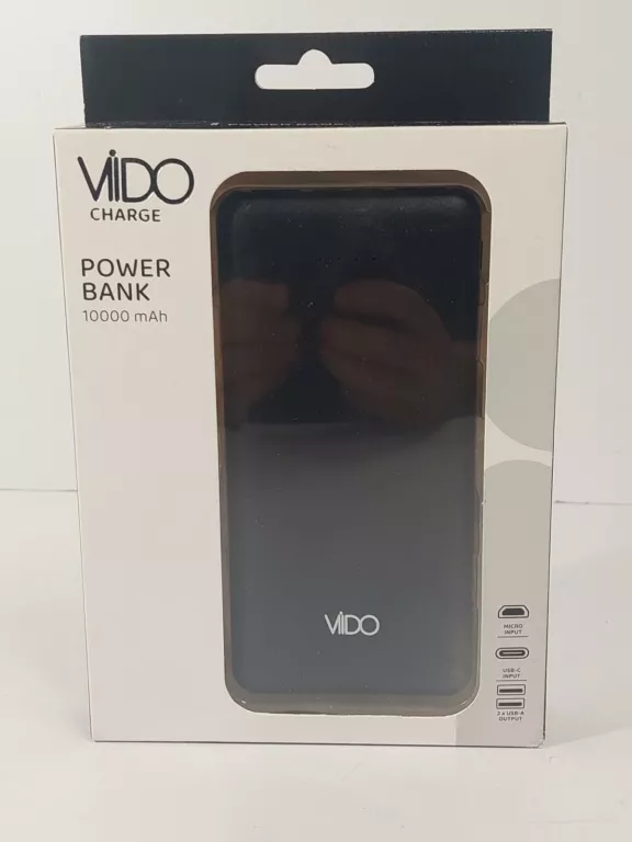 SZYBKI POWERBANK 10000 MAH USB C USB POWER BANK MOCNY PODRÓŻNY CZARNY