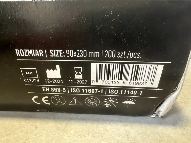 TOREBKI DO STERYLIZACJI 90X230 MM - OP. 200 SZT