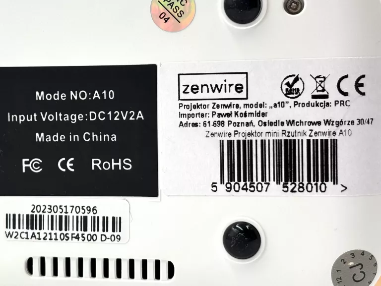 MINI PROJEKTOR LED ZENWIRE A10 + PILOT