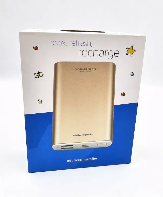 POWERBANK VONMAHLEN VM-EVG-01 / 10000 MAH / ZŁOTY / KOMPLET