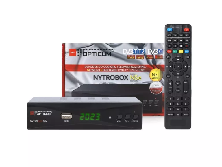 DEKODER OPTICUM NYTRO BOX NSE H.265 DVB-T/T2/C HDMI USB